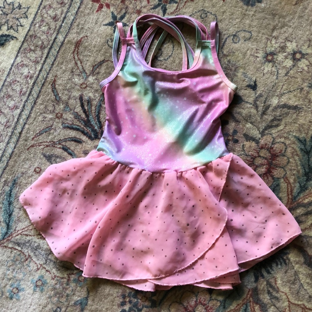 Zoclote girls multi strap camisole pastel rainbow tulip skirt dance costume